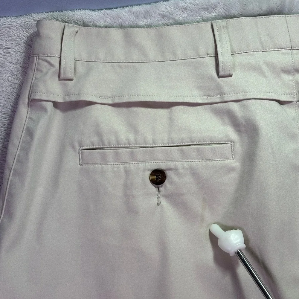 Adidas Mens Golf Pants Sz 36x32 Beige Khaki Stretch Performance Chinos AE7002
